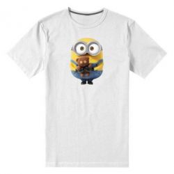 Мужская футболка премиум Миньон с мишкой