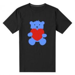 Мужская футболка премиум Мишка с сердечком - PrintSalon