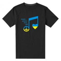 Мужская футболка премиум Music, peace, love UA - PrintSalon