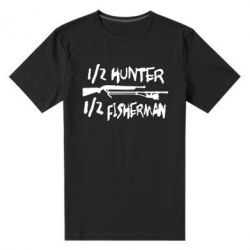 Мужская футболка премиум Наполовину охотник, наполовину рыбак - PrintSalon