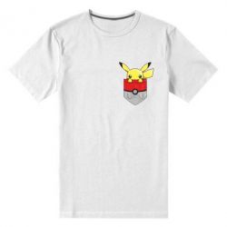 Мужская футболка премиум Pikachu in pocket - PrintSalon