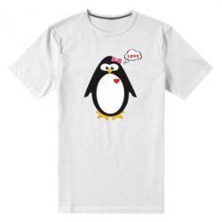 Мужская футболка премиум Пингвин девочка - PrintSalon