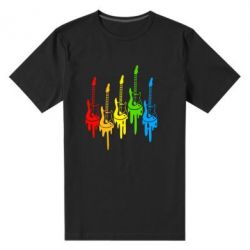 Мужская футболка премиум Разноцветные гитары - PrintSalon