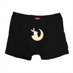 Трусы-боксеры Cute rabbit on the moon - PrintSalon