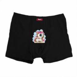 Трусы-боксеры Unicorn with flowers - PrintSalon