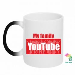 Чашка-хамелеон My family youtube - PrintSalon