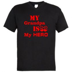 Мужская футболка  с V-образным вырезом My grandpa - PrintSalon