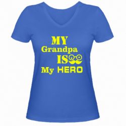 Жіноча футболка з V-подібним вирізом My grandpa