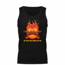 Мужская майка MY HEART ONLY  BURNS FOR YOU - PrintSalon