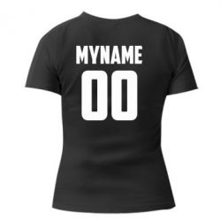 Женская футболка с V-образным вырезом My name American - PrintSalon