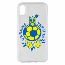 Чехол для iPhone X/Xs Мяч футбольный УКРАИНА цветной - PrintSalon