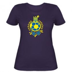 Женская футболка Мяч футбольный УКРАИНА цветной - PrintSalon