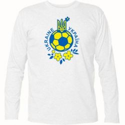 Футболка с длинным рукавом Мяч футбольный УКРАИНА цветной - PrintSalon