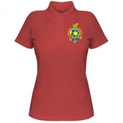 Женское поло Мяч футбольный УКРАИНА цветной - PrintSalon