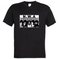Мужская футболка  с V-образным вырезом N.W.A. - PrintSalon