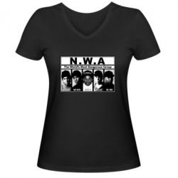 Женская футболка с V-образным вырезом N.W.A. - PrintSalon