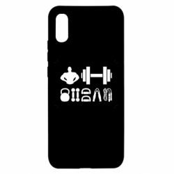 Чехол для Xiaomi Redmi 9a Набор спортсмена - PrintSalon