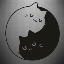 Наклейка Cute yin yang cats-PrintSalon Наклейка Cute yin yang cats