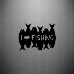 Наклейка I Love Fishing