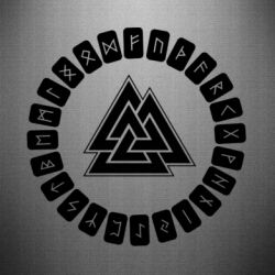 Наклейка Scandinavian Runes And Walknut - PrintSalon