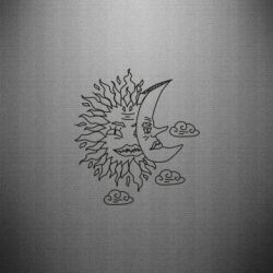 Наклейка Sun and Moon faces - PrintSalon