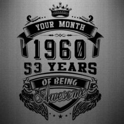 Наклейка Ваш месяц, год рождения (на английском) - PrintSalon