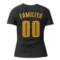 Женская футболка с V-образным вырезом Name and number (silver and gold) - PrintSalon