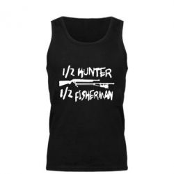 Мужская майка Наполовину охотник, наполовину рыбак - PrintSalon