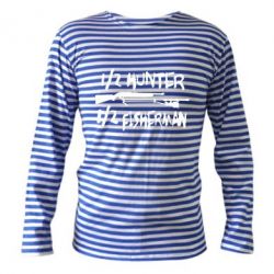 Тельняшка с длинным рукавом Наполовину охотник, наполовину рыбак - PrintSalon