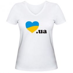 Женская футболка с V-образным вырезом Народився в Україні - PrintSalon