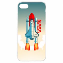 Чехол для iPhone 7 NASA logo and rocket - PrintSalon
