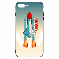 Чехол для iPhone 7 Plus NASA logo and rocket - PrintSalon