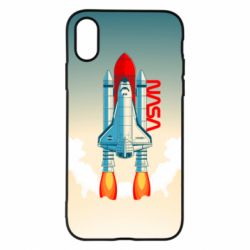 Чехол для iPhone X/Xs NASA logo and rocket - PrintSalon