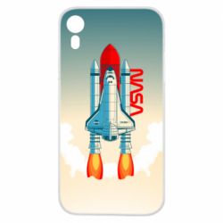 Чехол для iPhone XR NASA logo and rocket - PrintSalon