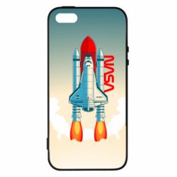 Чехол для iPhone5/5S/SE NASA logo and rocket - PrintSalon