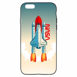 Чехол для iPhone 6/6S NASA logo and rocket - PrintSalon