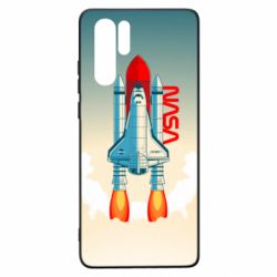 Чехол для Huawei P30 Pro NASA logo and rocket - PrintSalon