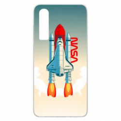Чехол для Huawei P30 NASA logo and rocket - PrintSalon