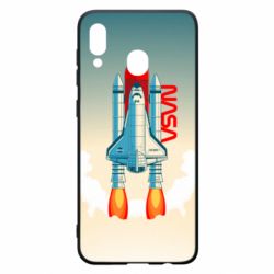 Чехол для Samsung A20 NASA logo and rocket - PrintSalon