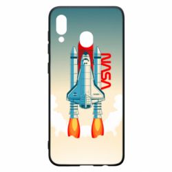 Чехол для Samsung A30 NASA logo and rocket - PrintSalon