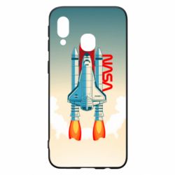 Чехол для Samsung A40 NASA logo and rocket - PrintSalon