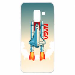 Чехол для Samsung A8 2018 NASA logo and rocket - PrintSalon