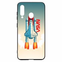 Чехол для Samsung A60 NASA logo and rocket - PrintSalon