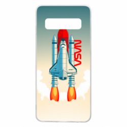 Чехол для Samsung S10 NASA logo and rocket - PrintSalon