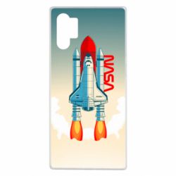 Чехол для Samsung Note 10 Plus NASA logo and rocket