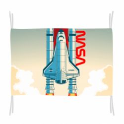 Флаг NASA logo and rocket - PrintSalon