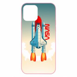 Чехол для iPhone 12 NASA logo and rocket - PrintSalon