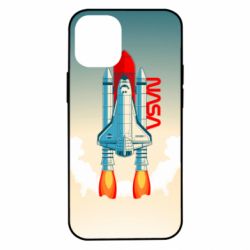 Чехол для iPhone 12 mini NASA logo and rocket - PrintSalon