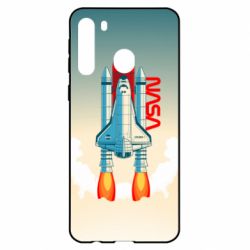 Чехол для Samsung A21 NASA logo and rocket