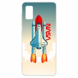 Чехол для Samsung A41 NASA logo and rocket - PrintSalon